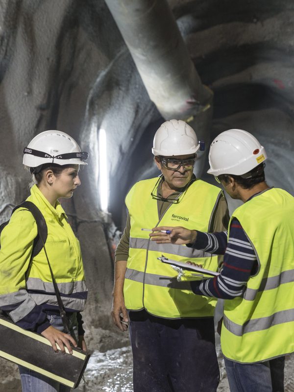 trabajadores en obra de Pinnatech agroman